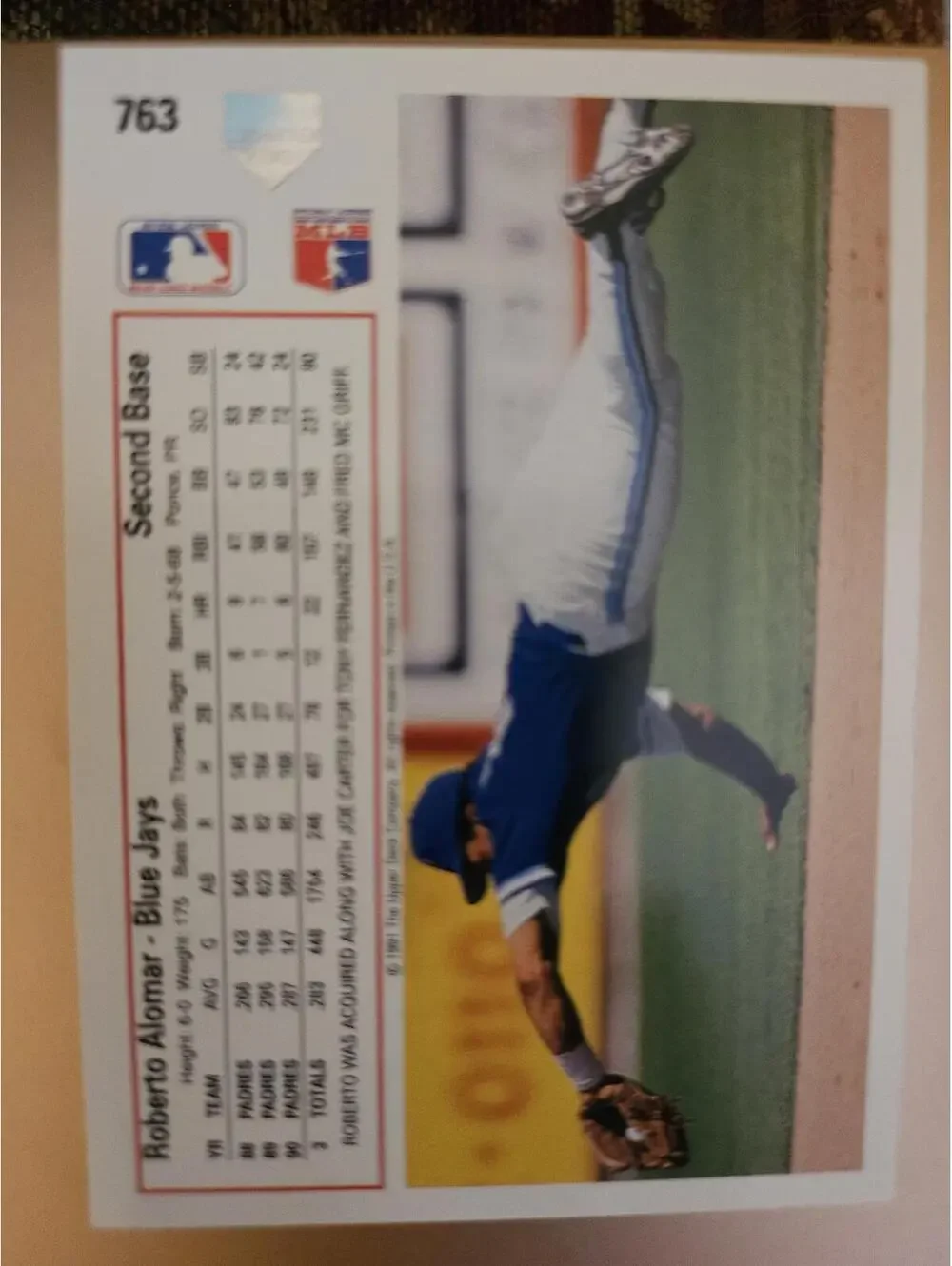 1991 Upper Deck Baseball #763 Roberto Alomar Toronto Blue Jays HOF